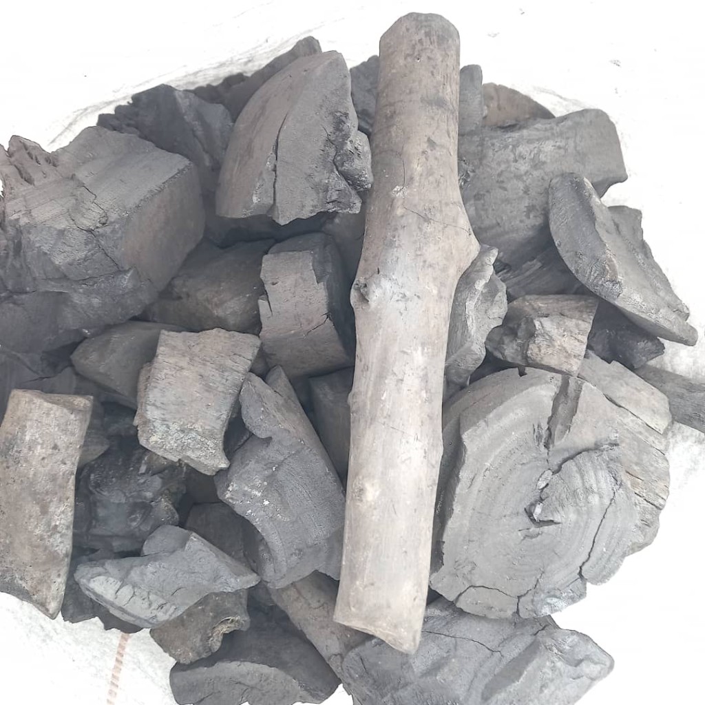 Hardwood charcoal, including a long piece
