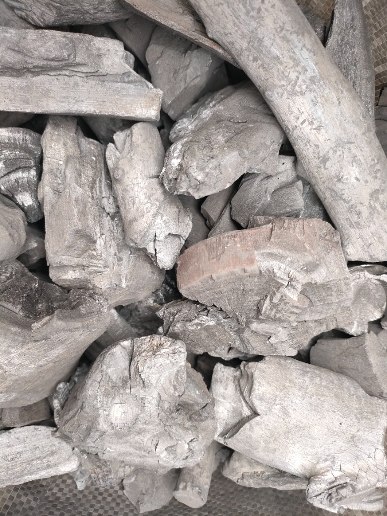 Hardwood charcoal pieces